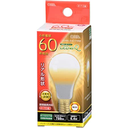 アイリスオーヤマ LED電球 口金直径17mm 広配光 60W形相当 電球色 密閉器具対応 LDA7L-G-E17-6T6