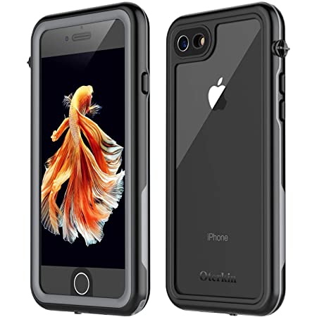 iPhone SE ケース [第2世代] iPhone8 ケース iPhone7 ケース 防水ケース 完全防水 防塵 耐衝撃 ワイヤレス充電 指紋認証対応 米軍規格 軽量 薄型 クリア 透明 付け外し簡単 保護タッチパネルスクリーン付き ストラップ付き 全面保護カバー 操作便利 アウトドア スポーツ 海 釣り 安心感 iphone 7/8/iPhone SE ケース [第2世代]防水ケース（4.7インチ） (黒白)