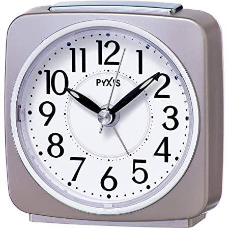 リズム(RHYTHM) 置き時計 ピンク 11×11.3×6.4cm 目覚まし時計 電波時計 電子音 ライト インテリア 4RL437SR13