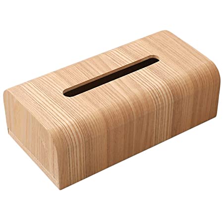 【天然素材】MUMAMI 木製 ティッシュボックス おしゃれな ティッシュケース ティッシュ カバー ケース ナチュラル木目調 約26.5×14×8.5cm (ナチュラル木目調)