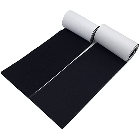 Furupa 手芸用の幅広強力面ファスナー 幅10cm×1m 黒 裁縫用 サバゲー オスメスセット