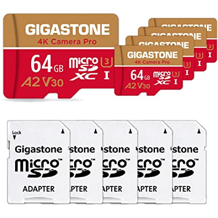 【5年保証 】Gigastone Micro SD Card 128GB マイクロSDカード A1 V30 5 Pack 5 SD アダプタ付き w/adaptor UHD 4K ビデオ録画 高速 4K 動作確認済 95MB/s マイクロ SDXC UHS-I U3 C10 Class 10 メモリーカード Nintendo Switch