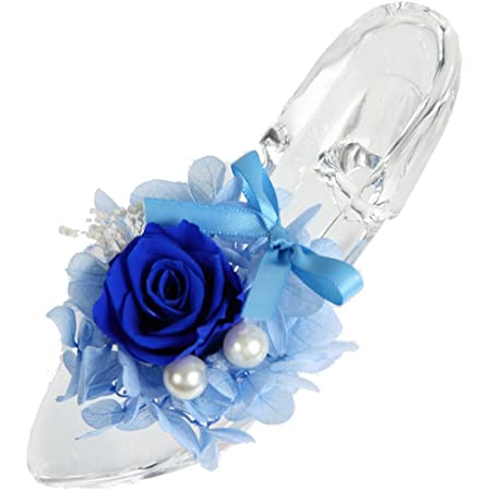 プリザーブドフラワー IPFA ガラスの靴 シンデレラ [プレゼント] ギフト/花/誕生日/バラ/女性/フラワーギフト/結婚祝い (サムシングブルー）
