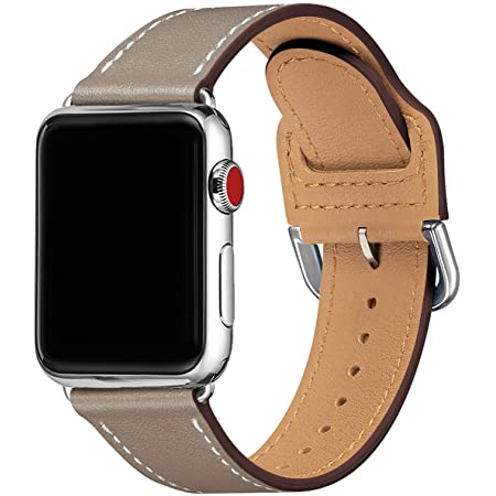 CHIMAERA コンパチブル Apple Watch 38MM 40MM 42MM 44MM 本革 女性メンズ アップルウォッチ ベルト 対応 iWatch Series 4/3/2/1 簡単交換 手作り ビジネス用 (42mm/44mm, Black)