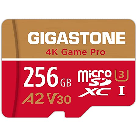【5年保証 】【トップクラス A2規格】 Gigastone Micro SD Card 256GB マイクロSDカード プロ級 Ultra HD 4K動画対応 Nintendo Switch 動作確認済 超高速起動 A2 V30 100MB/S スマート端末アプリ最適化 micro sd カード SD 変換アダプタ付属 w/adapter