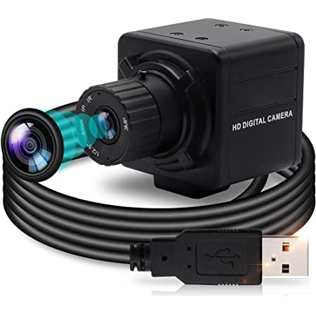 ELP 200万画素 CS Mount_2.8-12mm可変焦点レンズ CMOS OV2710 Webカメラ USBウェブカメラ 1080P ウェブカメラサポート1920X1080 @ 30fps ほとんどのOSをサポートするUVC準拠のフォーカス調整可能なWebカメラ USBFHD01M-MFV(2.8-12)