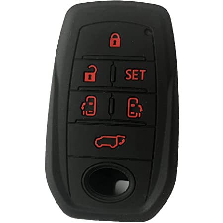 ZIAN トヨタ 車用 アルファード ヴェルファイア 30系 スマートキーシリコンカバー ブラック (ブラック2(赤いボタン))