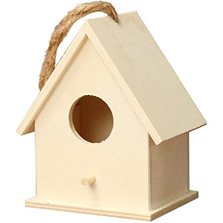 野鳥の巣箱 三角屋根 2個セット 鳥の巣 木製 ミニ バードハウス 皿巣 鳥栖 小鳥のハウス 寝床 隠れ家 バードハウス 巣箱ぶら下げ装飾