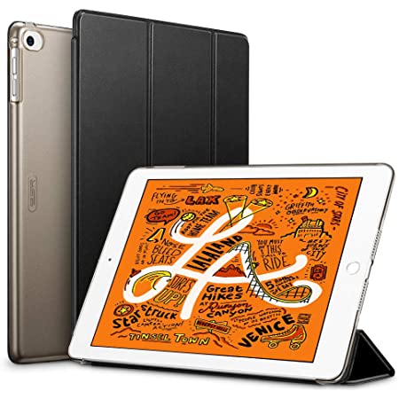 エレコム iPad mini (第5世代/2019年) iPad mini 4 (第4世代/2015年) ケース フラップカバー 背面クリア ソフトレザー 2アングル ブラック TB-A19SWVBK