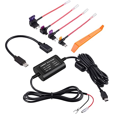 WonVon ドライブレコーダー用 降圧ケーブル Mini USB電源直結コード 24時間の駐車監視に適用 過電流電圧保護 電圧監視機能付 2A /5V輸出 ドラレコレーダー/探知機/GPS対応