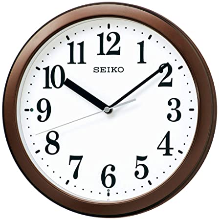 セイコークロック(Seiko Clock) 掛け時計 茶メタリック 直径28.0×4.6cm 電波 アナログ コンパクトサイズ KX256B