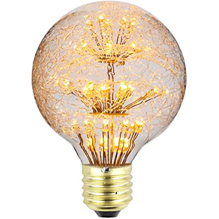 TIANFANエジソン電球花火LED電球AC85-265V装飾電球G95巣シーリングライト電球ナイトライト (G80)