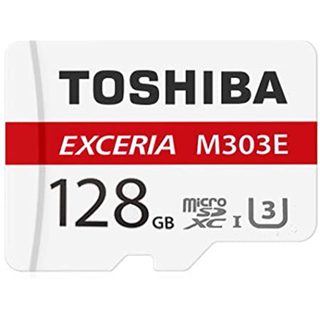 128GB 高耐久 microSDXCカード マイクロSD TOSHIBA 東芝 EXCERIA M303E CLASS10 UHS-I U3 R:98MB/s W:65MB/s SDアダプタ付 海外リテール THN-M303E1280A2
