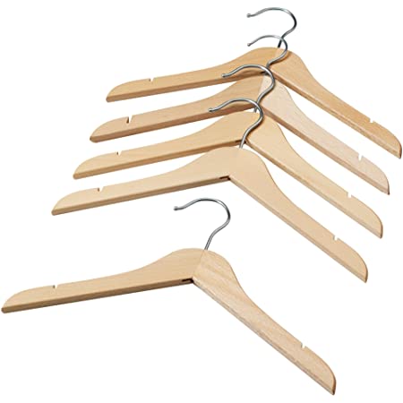 IKEA(イケア) BUMERANG/ブメラング 木製無垢材洋服ハンガー 肩部分凹み スーツ・ジャケット・キャミソール向け (2セット(16本), ナチュラル)