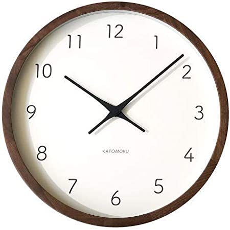 KATOMOKU muku round wall clock 12 ウォールナット 電波時計 連続秒針ムーブメント km-98BRC φ306mm (電波時計)