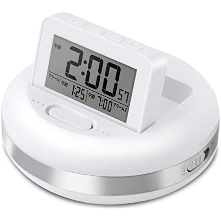 USCCE (ユーエスシーシーイー) 小型 LED デジタル目覚まし時計 スヌーズ付き 簡単設定 全範囲の明るさ調光 5つのアラーム音付き アラーム音量調節可能 USB充電 12時間 24時間 寝室 ベッドサイド デスク用 コンパクト時計