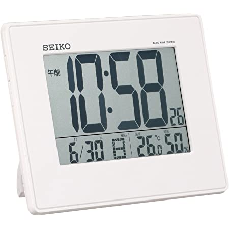 リズム(RHYTHM) 置き時計 ピンク 14.5×19.5×3.8cm 電波時計 目覚まし時計 温度計 湿度計 カレンダー アラーム 8RZ203SR13