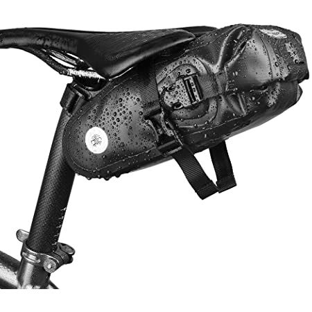 Tectri 自転車サドルバッグ + テールライト（1個）シートポストバッグ 反射テープ 自転車カバン ポーチ 通勤 サイクリング用 多機能 収納 取り付け簡単 防水