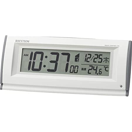 セイコークロック(Seiko Clock) 置き時計 銀色メタリック 本体サイズ: 7.7×17.4×3.8cm 目覚まし時計 電波 デジタル 温度 湿度 表示 快適環境NAVI SQ794S