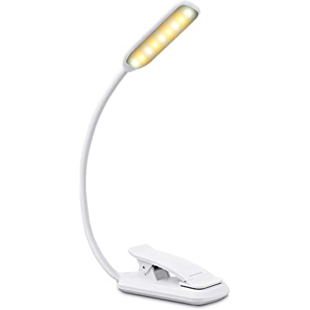 ブックライト クリップライト LEDスタンドライト 譜面台用ライト 読書灯 作業灯 USB充電式 2つランプ 9つ点灯モード ブラック