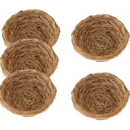 PINKING 皿巣 鳥の巣 バードルーム 遊び場 寝床 庭園の装飾 天然素材 麻ロープ カナリア 直径11cm