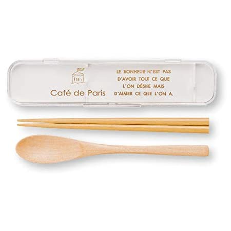 正和(Showa) カトラリーセット 木製 スプーン・箸セット Café de paris ホワイト ケース付き PARIS 日本製 77149