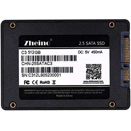 Zheino SATA SSD 512GB 内蔵SSD C3 2.5インチ 7mm厚 3D Nand 採用 SATA3 6Gb/s