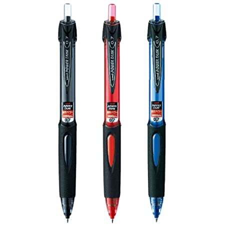 三菱鉛筆 油性ボールペン パワータンク スタンダード 0.7mm 黒軸黒インク/赤軸赤インク/青軸青インク SN-200PT-07.24/15/33 3色3本組み