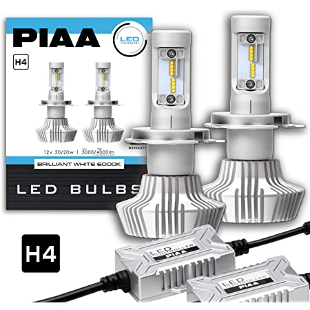 【Amazon.co.jp 限定】PIAA ヘッドライト用 LEDバルブ 6000Kシリーズ 3000/4000lm H4 12V 20/20W車検対応 2個入 X7340