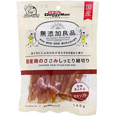ドギーマン 犬用おやつ 無添加良品 香ばし鶏ささみ 細切り チキン 120g×3個 (まとめ買い)