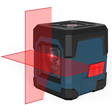 RockSeed レーザー墨出し器 2ライン 赤色 十字 自動水平調整機能ネジ穴対応 ミニ型 IP54アンチスプラッシュ1M耐衝撃性（バッテリー付属）2年保証 日本語取扱説明書 LV1
