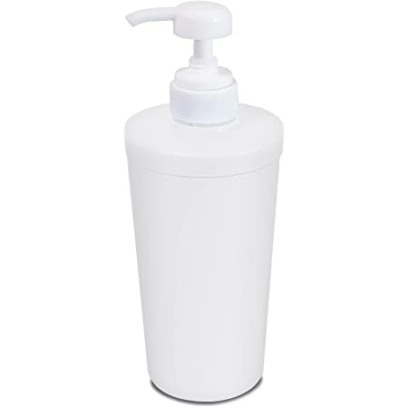 Luxspire シャンプーボトル ディスペンサー 詰め替えボトル シャンプー 洗剤 化粧水 アルコール対応 お手入れ簡単 楕円状 部屋飾り 450ML White Marble