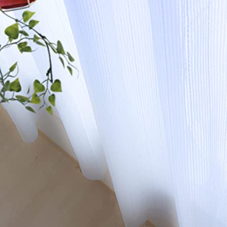 Bedsure レースカーテン 白 透けない UVカット 幅100cmｘ丈176cm 2枚組 遮熱 防音 外から見えにくい 目隠し ミラーレースカーテン 洗える 春夏