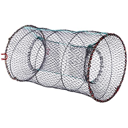 LIOOBO 漁具 魚捕り網 魚網 折りたたみ かご 一網打尽 仕掛け 6穴（ジッパーカラーランダム）