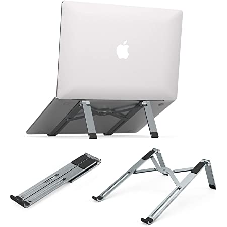 seenda ノートパソコンスタンド PCスタンド タブレットスタンド 折り畳み式 アルミ合金製 優れた放熱性 角度調整可能 姿勢改善 軽量 Macbook Air/Macbook Pro/iPad Pro など15.6インチまでに対応