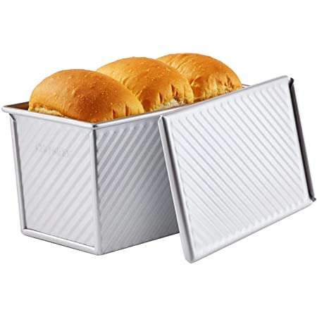 タイガークラウン パン型 シルバー 1斤 パン焼角型 フタ付 2397