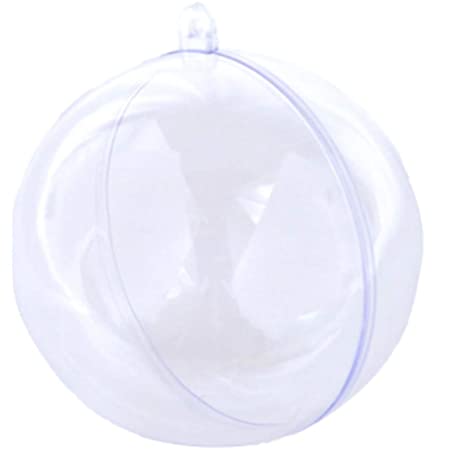 【TKY】 プラスチックボール プラスチック 球 オーナメント ボール 飾り 透明 中空 球体 装飾 収納 DIY 14cm