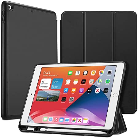iPad 10.2 ケース 2020/2019 iPad 8/7 ケース Dadanism 第8世代/第7世代 iPad 10.2インチ 2020/2019モデル カバー スタンドケース PU+TPU オートスリープ機能 軽量 薄型 マイクロファイバー裏地 耐久性 保護 SpaceGray