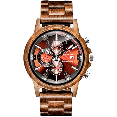 BOBO BIRD S18-1 今 木製腕時計 クオーツ クロノグラフ 夜光 木製腕時計 男性 クオーツウォッチ