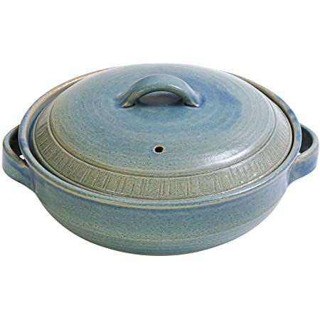 マルヨシ陶器(Maruyoshitouki) 土鍋 ブルー 8号 REIWA M1432