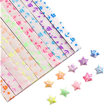 LEDMOMO 折り紙 10色 540枚 可愛い 虹 折る 星 ラッキースター diy用品 アクセサリ 工芸 品 手作り 装飾 プレゼント 女の子 子供 キッズ
