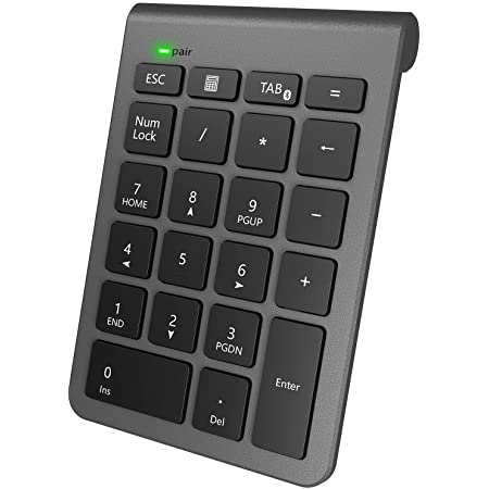 テンキー Mac os/Windows/Android対応 Bluetooth Kcblue テンキーボード 充電式 パンタグラフ 薄型 Tabキー付き