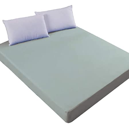 CAMEL PALMS 日本製 乾燥機OK 部屋干しに最適 綿ブロード ナノヘキサ加工 ベッド用 ボックスシーツ ダブル 140×200×26cm （マットレス厚さ18cmまで） ブルー