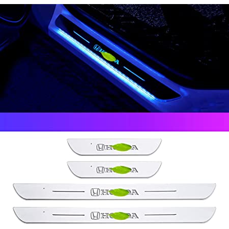 USEKA ホンダ ヴェゼル スカッフプレート ステップガーニッシュ専用 ブルー LED 4灯発光 流れる 点灯 左右4点セット 新品