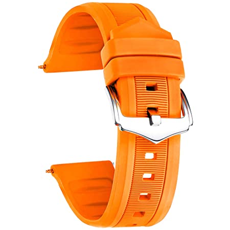 BINLUN シリコンラバー腕時計バンド 時計ストラップ スマートウォッチストラップ 多色 5色（ホワイト/レッド/ブラック/ブルー/オレンジ）13サイズ（12mm-28mm）
