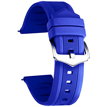 BINLUN シリコンラバー腕時計バンド 時計ストラップ スマートウォッチストラップ 多色 5色（ホワイト/レッド/ブラック/ブルー/オレンジ）13サイズ（12mm-28mm）