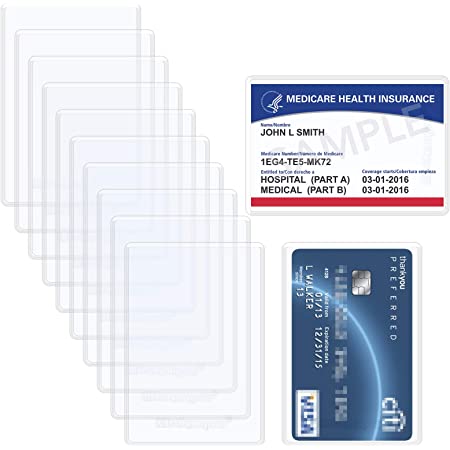 クレジットカードホルダー Wisdompro カード保護ケース·プロテクター ビニール製 薄型 厚さ6mil(0.15mm) キャッシュカード/IC·IDカード/ポイントカード/免許証に対応 両面透明 10枚