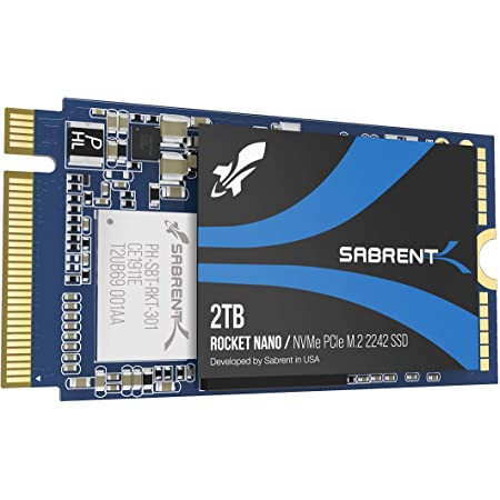 Sabrent 2TBロケットNVMe PCIe M.2 2242 低DRAM低電力高パフォーマンス内臓SSD(SB-1342-2TB)