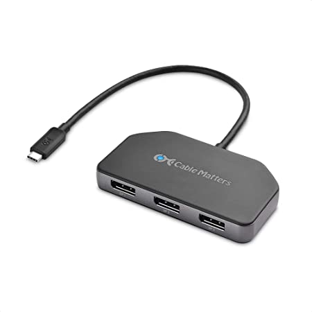 Cable Matters USB Type C トリプル 4K DisplayPort MST ハブ USB C DisplayPort スプリッタ Windows用 DisplayPort 1.4 3画面同時表示 2x DisplayPort 1x HDMI 1xUSB Type C充電ポート Macに非対応