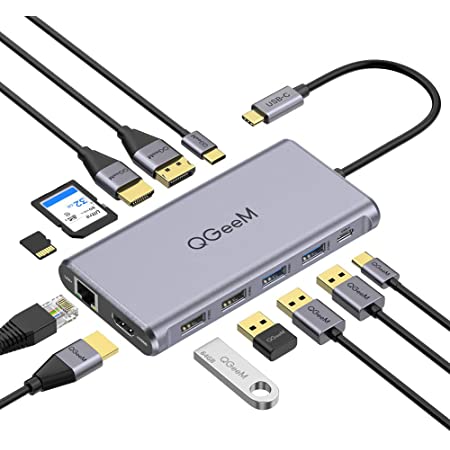 Cable Matters USB Type C トリプル 4K DisplayPort MST ハブ USB C DisplayPort スプリッタ Windows用 DisplayPort 1.4 3画面同時表示 2x DisplayPort 1x HDMI 1xUSB Type C充電ポート Macに非対応